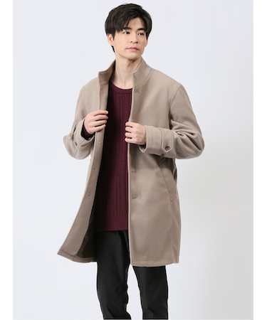 ニットメルトン イタリアンカラーコート