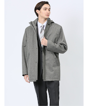 撥水防風 フード着脱 ヘリンボンコート