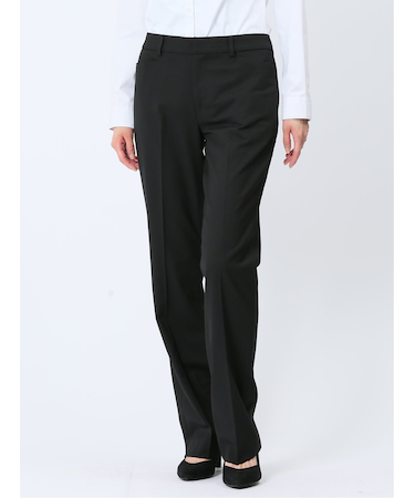 リクルート黒無地 ストレッチ ストレートパンツ(セットアップ可能)