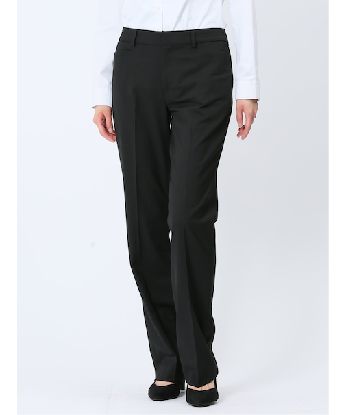 リクルート黒無地 ストレッチ ストレートパンツ(セットアップ可能)