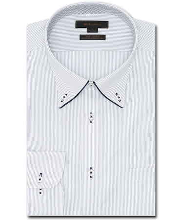 ノーアイロンストレッチ スタンダードフィット ボタンダウン長袖ニットシャツ