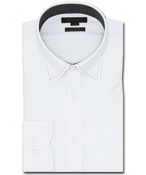 ノーアイロンストレッチ スタンダードフィット ボタンダウン長袖ニットシャツ