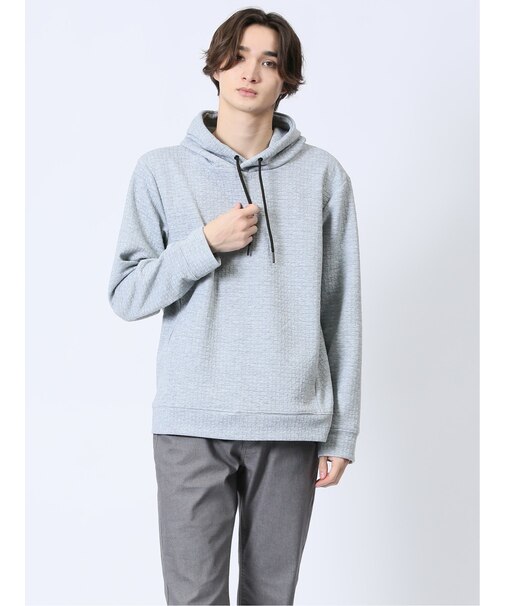 ふくれジャガード 長袖プルパーカー