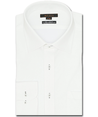 ノーアイロンストレッチ スタンダードフィット ワイドカラー長袖ニットシャツ