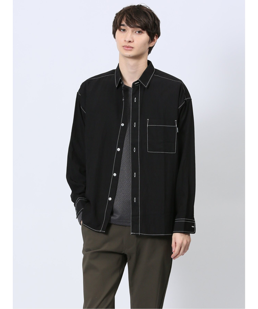 タスランステッチ レギュラーカラー長袖シャツ