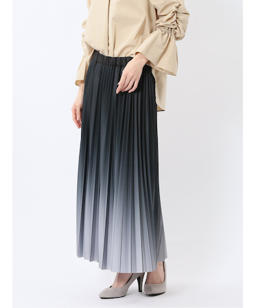 グラデーションプリーツ ロングスカート