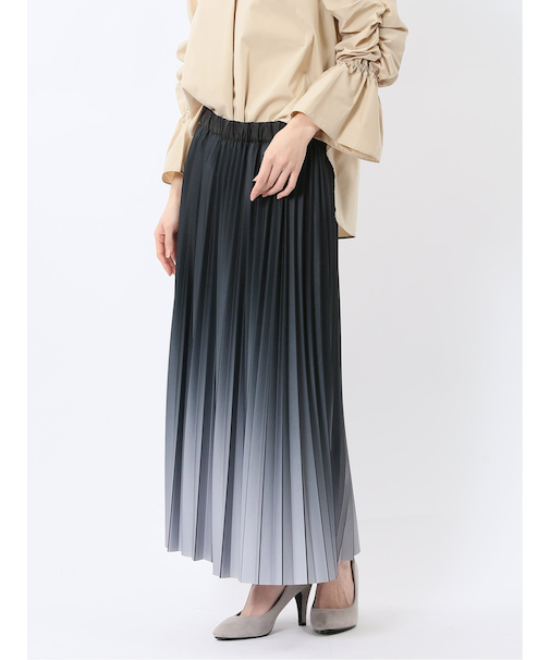 グラデーションプリーツ ロングスカート