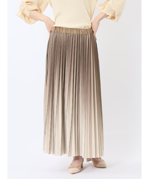 グラデーションプリーツ ロングスカート