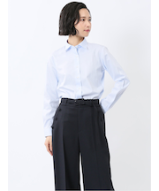 嬉しい機能 レギュラーカラー 長袖シャツ サックス