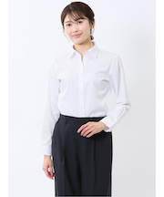 嬉しい機能 スキッパー長袖シャツ 白