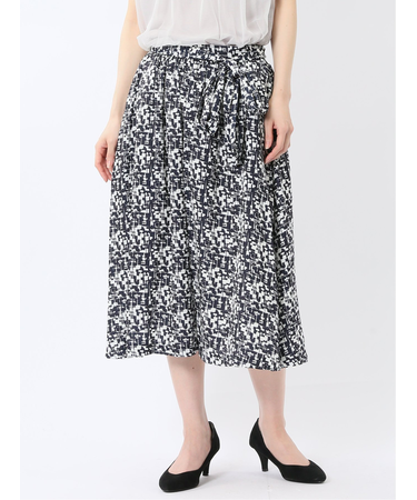 プリント タックフレアースカート