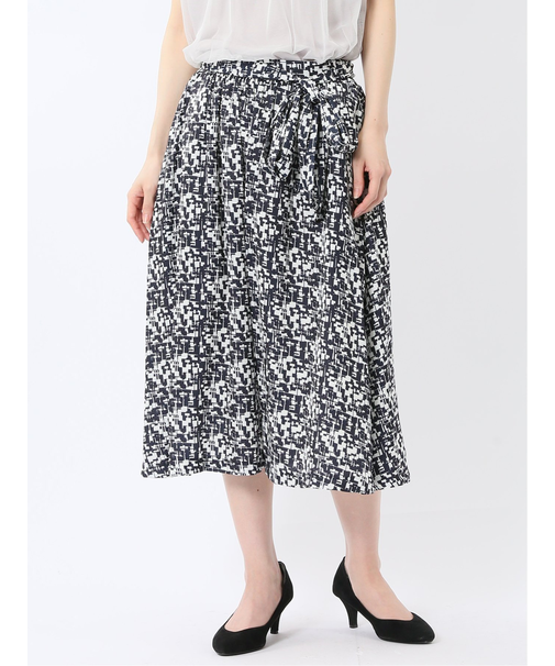 プリント タックフレアースカート
