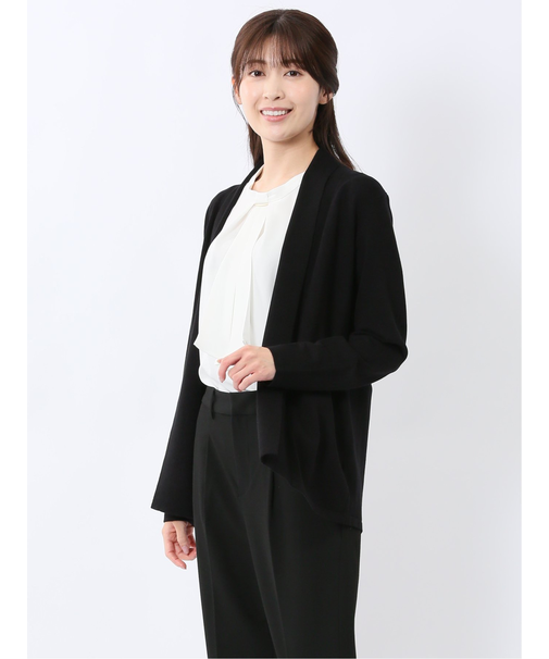 快適機能 前立てリブ トッパーニットカーディガン