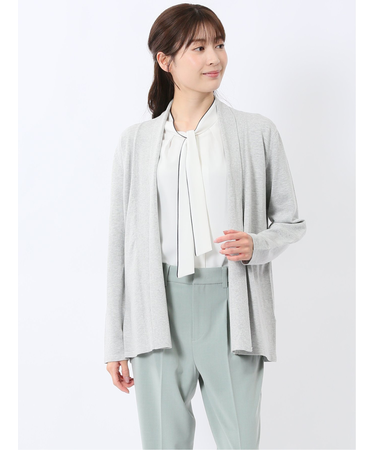 快適機能 前立てリブ トッパーニットカーディガン