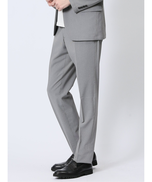 軽量メッシュ スリムフィット ノータックパンツ 千鳥(セットアップ可能