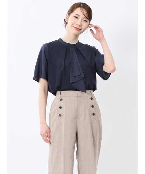 シルケットポンチ ボウタイ 半袖プルオーバー