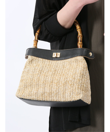 バンブーハンドル 2WAYハンドバッグ