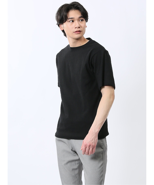 ジャガード クルーネック半袖Tシャツ