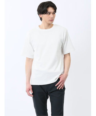 ジャガード クルーネック半袖Tシャツ