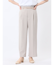 麻調合繊 ベルト付き ワイドパンツ（セットアップ可能）