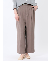 麻調合繊 ベルト付き ワイドパンツ（セットアップ可能）