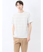 メッシュボーダー クルーネック半袖Tシャツ