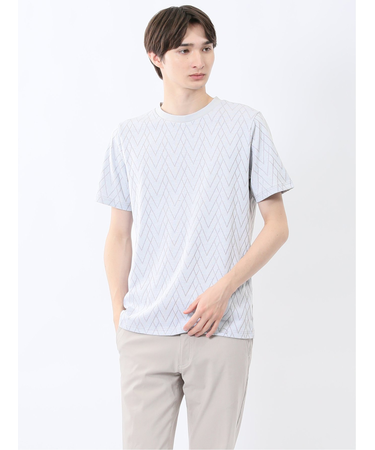 プレーティングジャガード クルーネック半袖Tシャツ