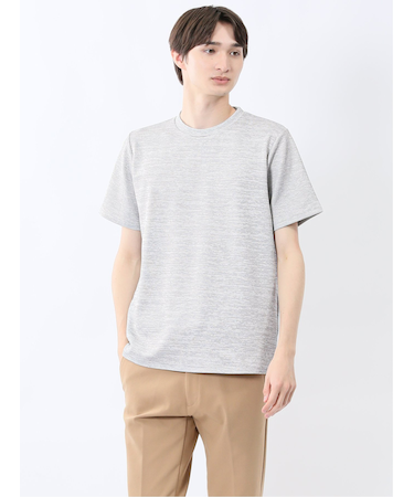 ハイストレッチ メランジ クルーネック半袖Tシャツ