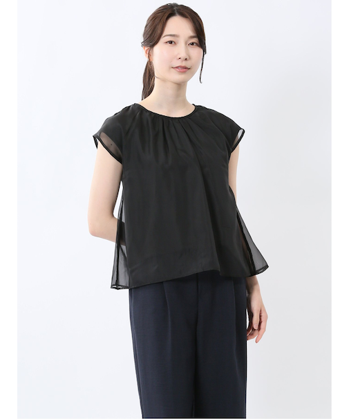 オーガンジー レイヤード プルオーバー