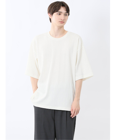 カウラ/kaule ケーブルジャガード クルーネック半袖Tシャツ