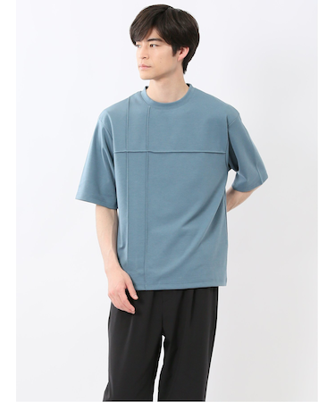 カウラ/kaule ポンチピンタック クルーネック半袖Tシャツ