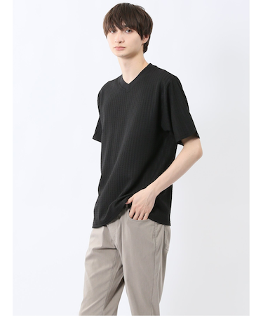 ドビー天竺 Vネック半袖Tシャツ