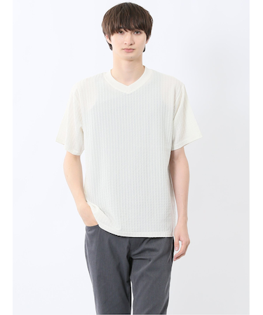 ドビー天竺 Vネック半袖Tシャツ