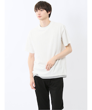 ストライプジャガード クルーネック半袖Tシャツ