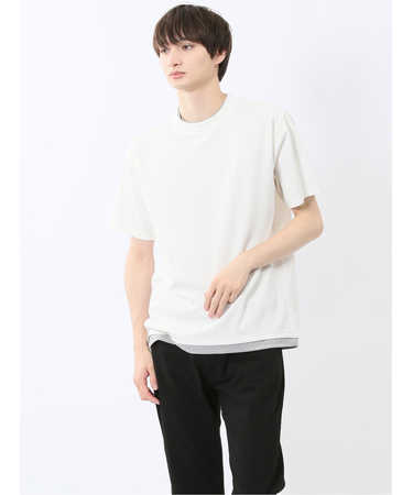 ストライプジャガード クルーネック半袖Tシャツ