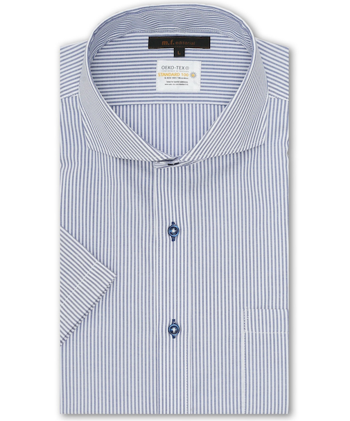 形態安定 吸水速乾 スタンダードフィット カッタウェイ半袖シャツ