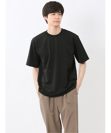 ノータベネ/NOTABENE ジャガードチェック クルーネック半袖Tシャツ