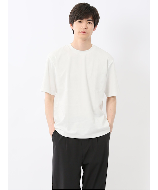 ノータベネ/NOTABENE ジャガードチェック クルーネック半袖Tシャツ