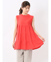 ティアード ノースリ ニットプルオーバー