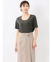 シルケットポンチ クルーネック半袖Tシャツ