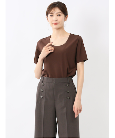 シルケットポンチ クルーネック半袖Tシャツ