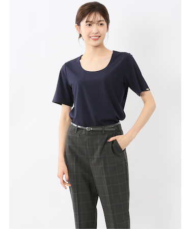 シルケットポンチ クルーネック半袖Tシャツ