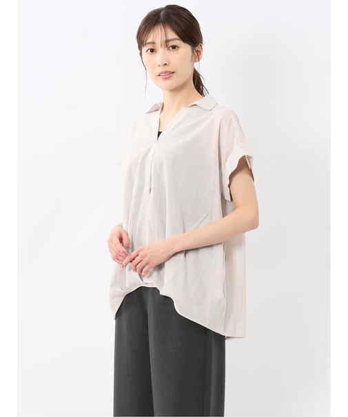 フロントタックかぶり スキッパーシャツ