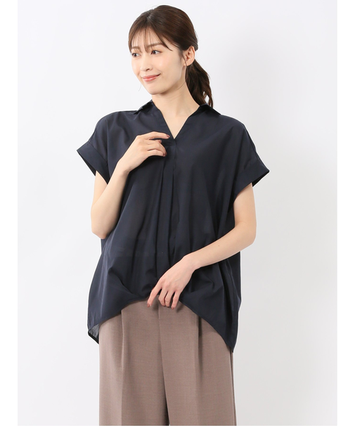 フロントタックかぶり スキッパーシャツ