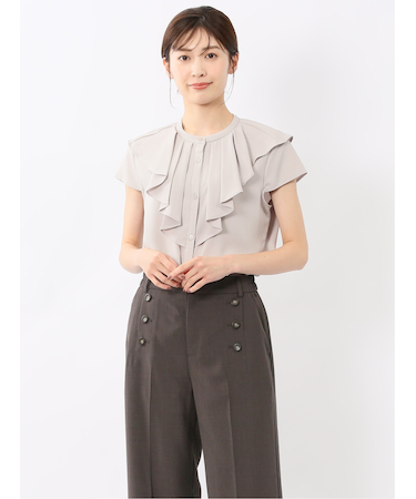 フリル ノースリーブブラウス