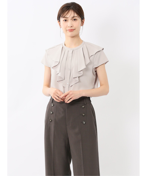 フリル ノースリーブブラウス