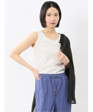 接触冷感 吸水速乾 ブライトリブ タンクトップ