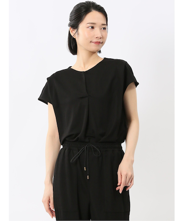 イノウェーブ/INNOWAVE 接触冷感 ストレッチ フレンチ袖 プルオーバーブラウス