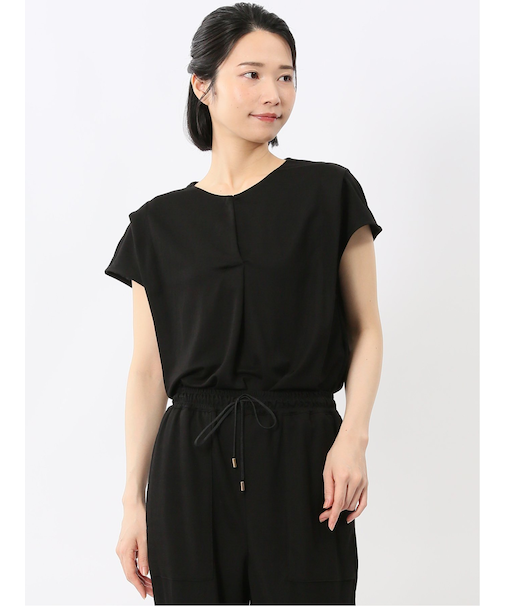 イノウェーブ/INNOWAVE 接触冷感 ストレッチ フレンチ袖 プルオーバーブラウス