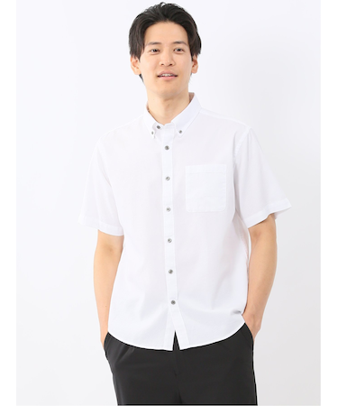 綿100% ドビー ボタンダウン半袖シャツ
